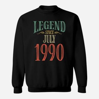 Legend Since July 1990 Birthday Design Sweatshirt | Crazezy DE