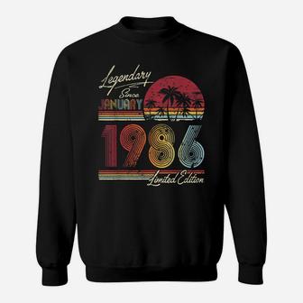 Legendary Since January 1986 34Th Birthday Gift 34 Years Old Sweatshirt | Crazezy