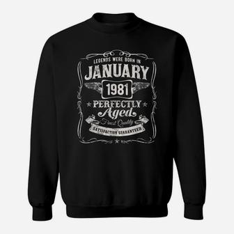 Legends Were Born In January 1981 Shirt 39Th Birthday Gift Sweatshirt | Crazezy