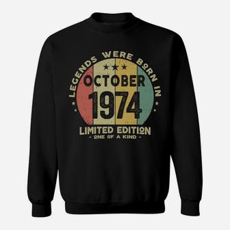 Legends Were Born In October 1974 Classic 47Th Birthday Sweatshirt | Crazezy