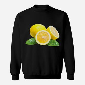 Lemon Fruit Print On A Lemon Yellow Sweatshirt | Crazezy CA