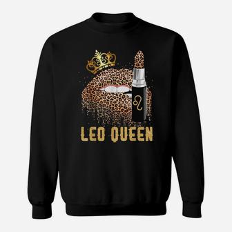 Leo Queen Leopard Lips Shirt Leo Sweatshirt | Crazezy