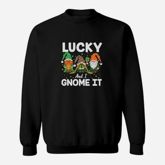 Leopard Check Plaid Pattern Irish St Patricks Day Gnomes Sweatshirt - Monsterry