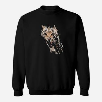 Leopard Face African Safari Wild Cat Paws Sweatshirt | Crazezy