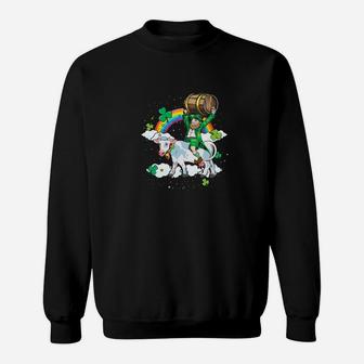 Leprechaun Riding Cow St Patricks Day Gif Sweatshirt - Thegiftio UK