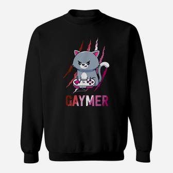 Lesbian Gaymer Geek Pride Lgbt Video Game Lovers Gift Cat Sweatshirt | Crazezy AU