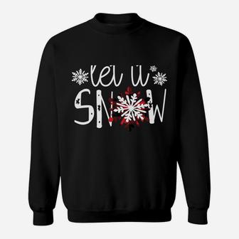 Let It Snow Cute Christmas Winter Buffalo Plaid Snowflake Sweatshirt | Crazezy AU