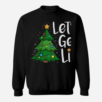 Let's Get Lit Funny Cute Tree Lights Xmas Christmas Sweatshirt Sweatshirt | Crazezy UK
