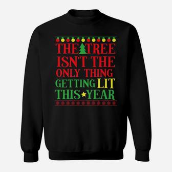 Let's Get Lit Funny Ugly Christmas Shirt Wine Beer Gift Sweatshirt | Crazezy DE