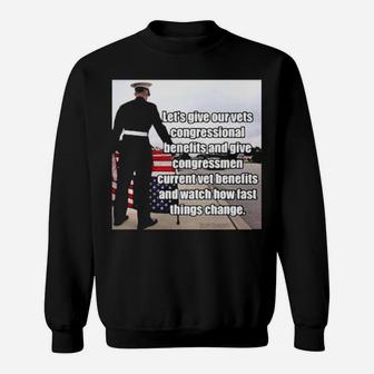 Let's Give Our Vets Print Sweatshirt - Monsterry