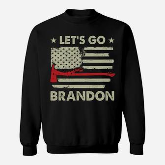 Let's Go Brandon Firefighter Thin Red Line Us Flag Sweatshirt | Crazezy