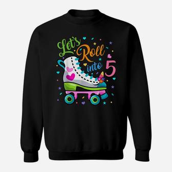 Let's Rolling Into 5 Years Old 5Th Birthday Skating Unicorn Sweatshirt | Crazezy DE