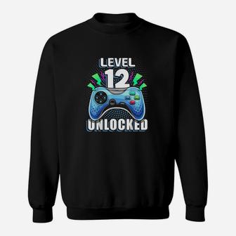 Level 12 Unlocked Video Game 12Th Birthday Gamer Gift Boys Sweatshirt | Crazezy CA