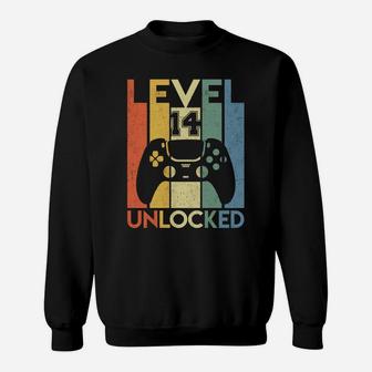 Level 14 Unlocked Birthday 14 Year Old Its My 14Th Birthday Sweatshirt | Crazezy DE