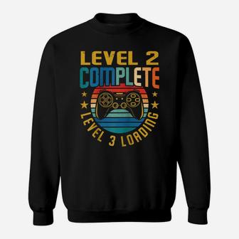 Level 2 Complete Level 3 Loading 2Nd Birthday Video Gamer Raglan Baseball Tee Sweatshirt | Crazezy CA