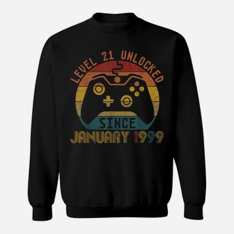 Level 21 Unlocked Since January 1999- 21St Birthday Gift Sweatshirt | Crazezy