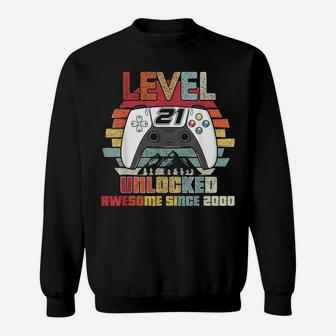 Level 21 Unlocked Video Gamer 21 Years Old 21 Birthday Gifts Sweatshirt | Crazezy CA