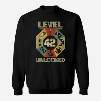 Level 42 Unlocked T Shirt Funny Video Gamer 42Nd Birthday Sweatshirt | Crazezy DE