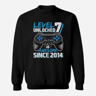 Level 7 Unlocked Awesome 2014 Video Game 7Th Birthday Sweatshirt | Crazezy DE