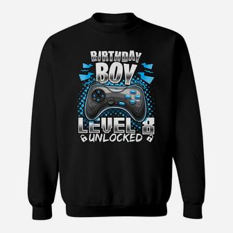 Level 8 Unlocked Video Game 8Th Birthday Gamer Gift Boys Sweatshirt | Crazezy AU