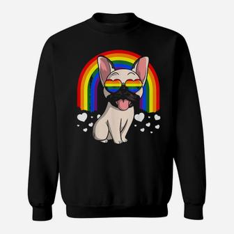 Lgbt French Bulldog Dog Gay Pride Rainbow Frenchie Sweatshirt - Monsterry AU