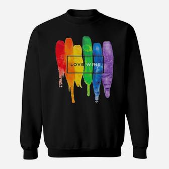 Lgbt Gay Love Lesbian Rainbow Design Print Sweatshirt - Monsterry AU