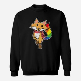Lgbt Gay Pride Fox Animal Lover Rainbow Fox Sweatshirt - Monsterry