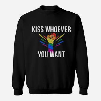 Lgbt Kiss Whoever You Want Sweatshirt - Monsterry CA