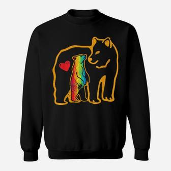 Lgbt Mama Bear Wild Animals Snow Wildlife Lgbtq Community Sweatshirt - Monsterry
