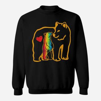 Lgbt Mama Bear Wild Animals Snow Wildlife Lgbtq Community Sweatshirt - Monsterry