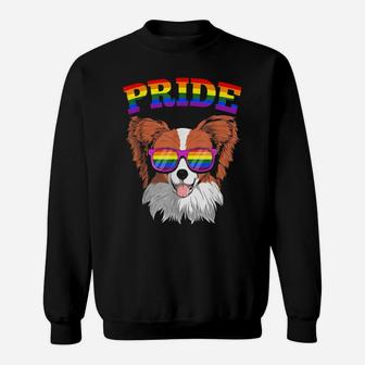 Lgbt Papillon Dog Gay Pride Rainbow Lgbtq Cute Gift Sweatshirt - Monsterry DE
