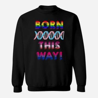 Lgbt Pride Born This Way Colorful Lettering Sweatshirt - Monsterry DE