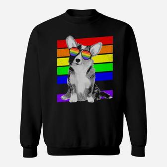 Lgbt Rainbow Flag Gay Pride Corgi Sweatshirt - Monsterry