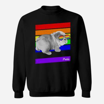 Lgbt Rainbow Flag Gay Pride English Bull Dog Sweatshirt - Monsterry