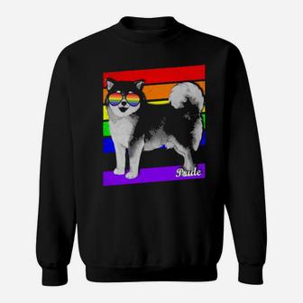 Lgbt Rainbow Flag Gay Pride Shiba Inu Sweatshirt - Monsterry