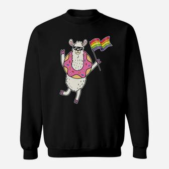 Lgbt Rainbow Funny Llama Gay Pride Lesbian Gift Sweatshirt - Monsterry