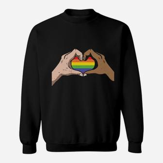 Lgbt Rainbow Heart Gay Pride Lesbian Equality Gift Sweatshirt - Monsterry