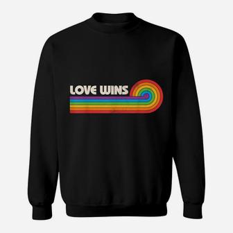 Lgbtq Love Wins Gay Pride Lgbt Rainbow Flag Retro Vintage Sweatshirt | Crazezy CA