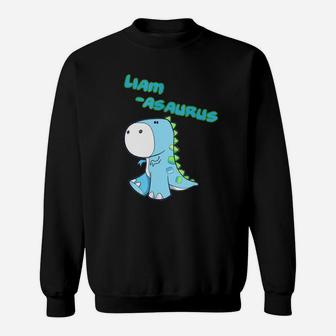 Liam Asaurus Name Personalized Dinosaur Sweatshirt - Thegiftio UK