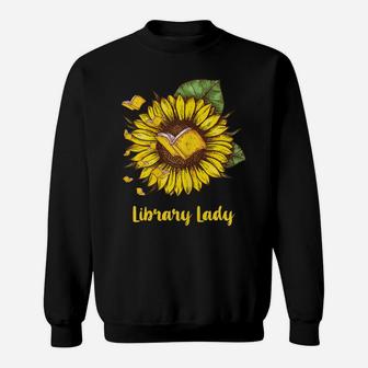 Librarian Library Lady Sunflower Lover T-shirt Sweatshirt - Thegiftio UK