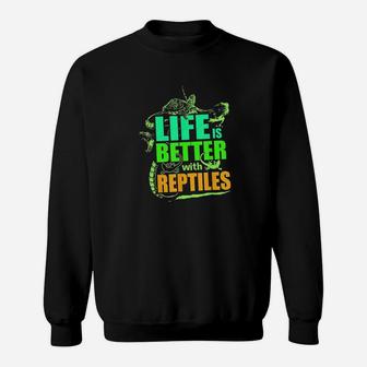 Life Is Better With Reptiles Leopard Gecko Sweatshirt | Crazezy CA