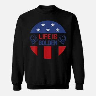 Life Is Golden Retriever Dog Mom Dad Mama Golden Retriever Sweatshirt | Crazezy