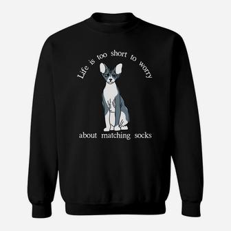 Life Is Too Short To Worry About Matching Socks Cat Sweatshirt - Thegiftio UK