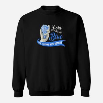 Light It Up Love Someone With Autism Sweatshirt - Monsterry AU