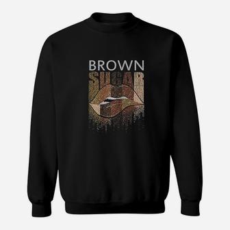 Lips Brown Black Sweatshirt | Crazezy