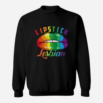 Lipstick Lesbian Cool Colored Lips Lgbt Sweatshirt | Crazezy UK