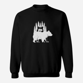 Little Bear Over Bear Unique Silhouette Animal Gift Sweatshirt - Thegiftio UK