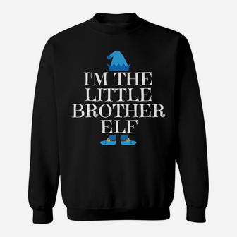 Little Brother Elf Matching Family Christmas Sweatshirt | Crazezy