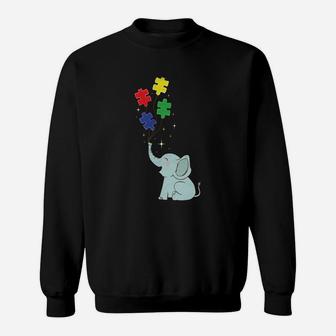 Little Elephant Cute Autism Support For Kids Sweatshirt - Thegiftio UK