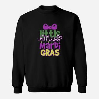 Little Miss Mardi Gras Sweatshirt | Crazezy